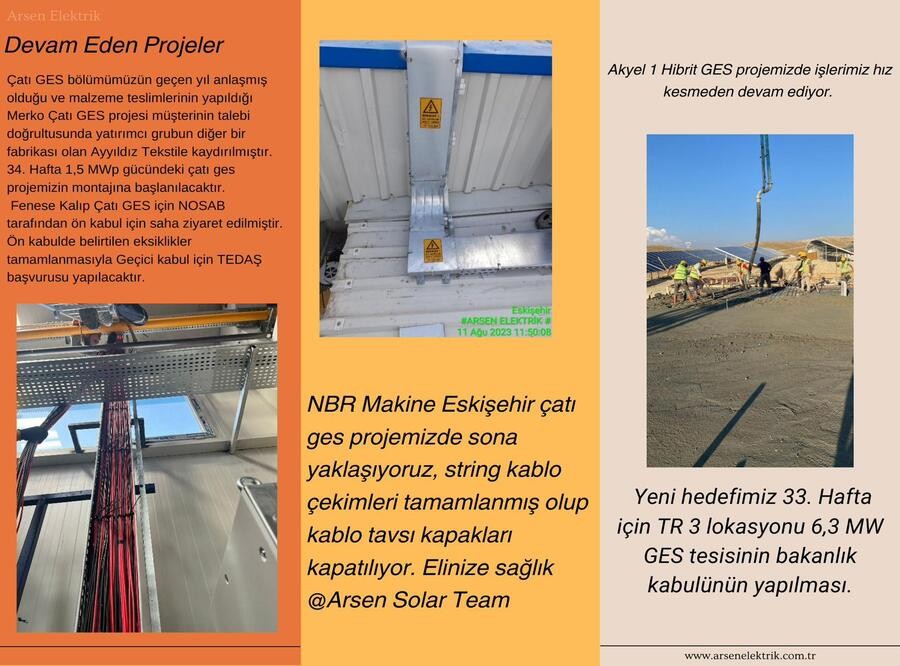 Arsen Elektrik Devam Eden Projeler Hakkında Son Durum